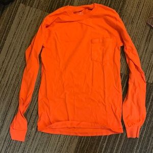 Hanes bright orange long sleeve
